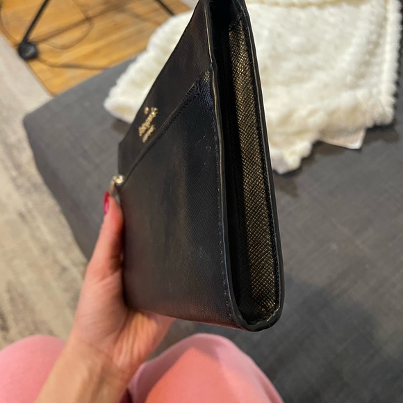 Kate Spade Black Clutch with Gold Accents - Picture 6 of 7